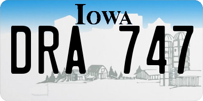 IA license plate DRA747