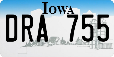IA license plate DRA755