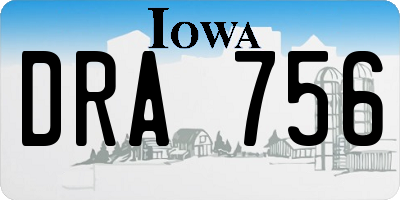 IA license plate DRA756