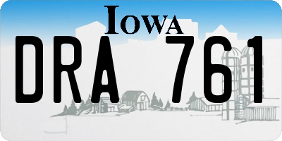 IA license plate DRA761