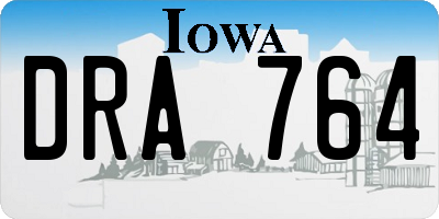 IA license plate DRA764