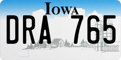 IA license plate DRA765