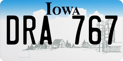 IA license plate DRA767