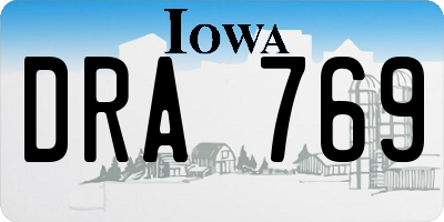 IA license plate DRA769
