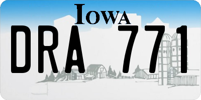IA license plate DRA771