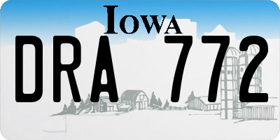 IA license plate DRA772