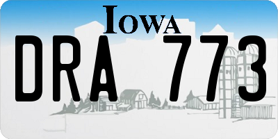 IA license plate DRA773