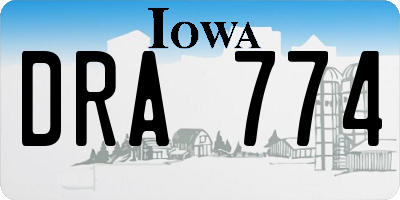 IA license plate DRA774