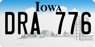 IA license plate DRA776