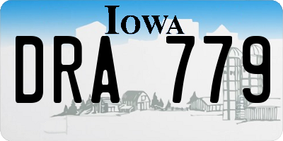 IA license plate DRA779