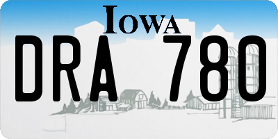 IA license plate DRA780