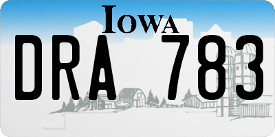 IA license plate DRA783
