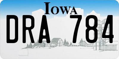 IA license plate DRA784