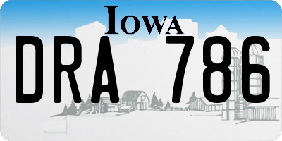 IA license plate DRA786