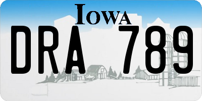 IA license plate DRA789