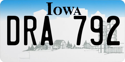 IA license plate DRA792