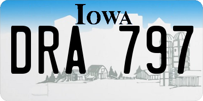 IA license plate DRA797