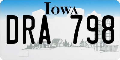 IA license plate DRA798