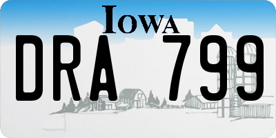 IA license plate DRA799