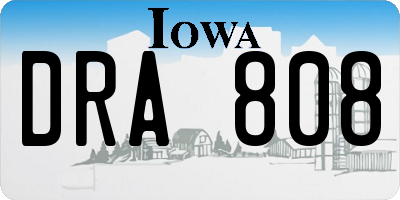 IA license plate DRA808