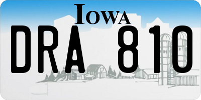 IA license plate DRA810