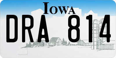 IA license plate DRA814