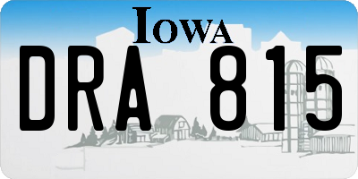 IA license plate DRA815
