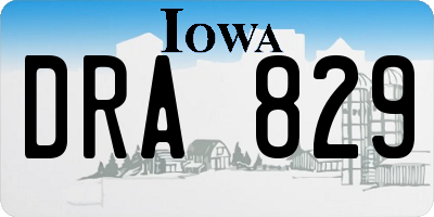 IA license plate DRA829