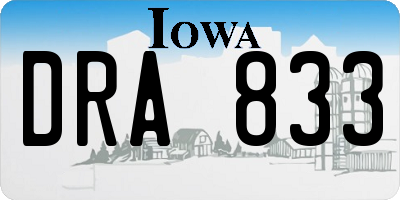 IA license plate DRA833