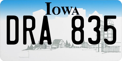 IA license plate DRA835