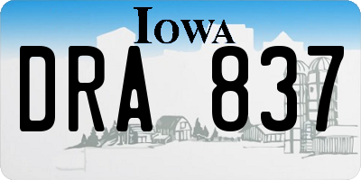 IA license plate DRA837