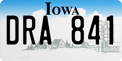 IA license plate DRA841