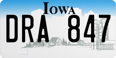 IA license plate DRA847