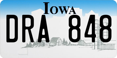 IA license plate DRA848