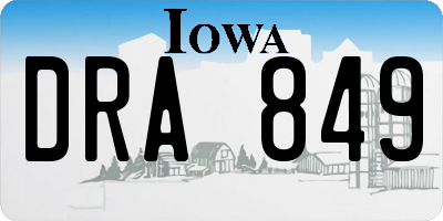 IA license plate DRA849