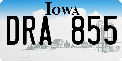 IA license plate DRA855