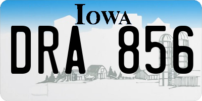 IA license plate DRA856