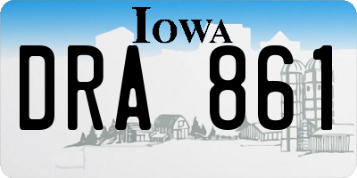 IA license plate DRA861