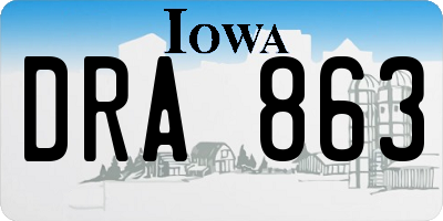IA license plate DRA863