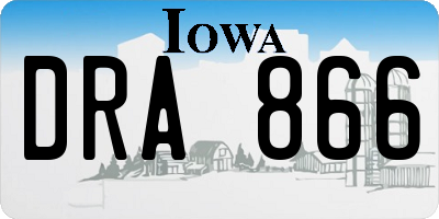 IA license plate DRA866