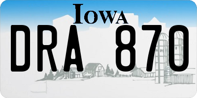 IA license plate DRA870