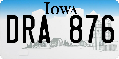 IA license plate DRA876