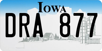 IA license plate DRA877