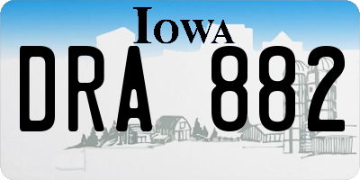 IA license plate DRA882