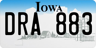 IA license plate DRA883