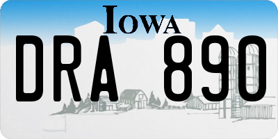 IA license plate DRA890