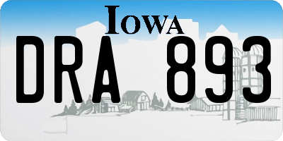 IA license plate DRA893