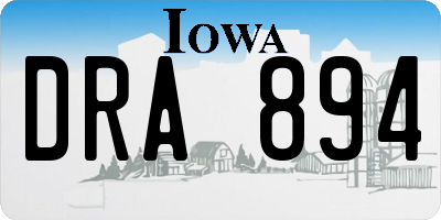 IA license plate DRA894