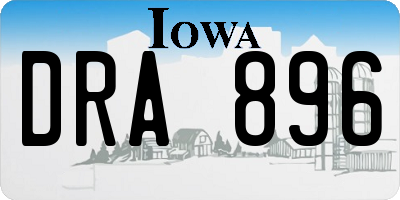 IA license plate DRA896