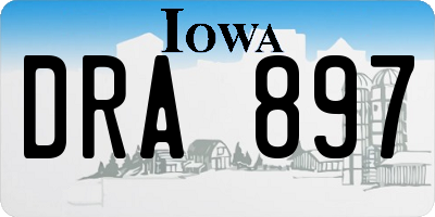 IA license plate DRA897